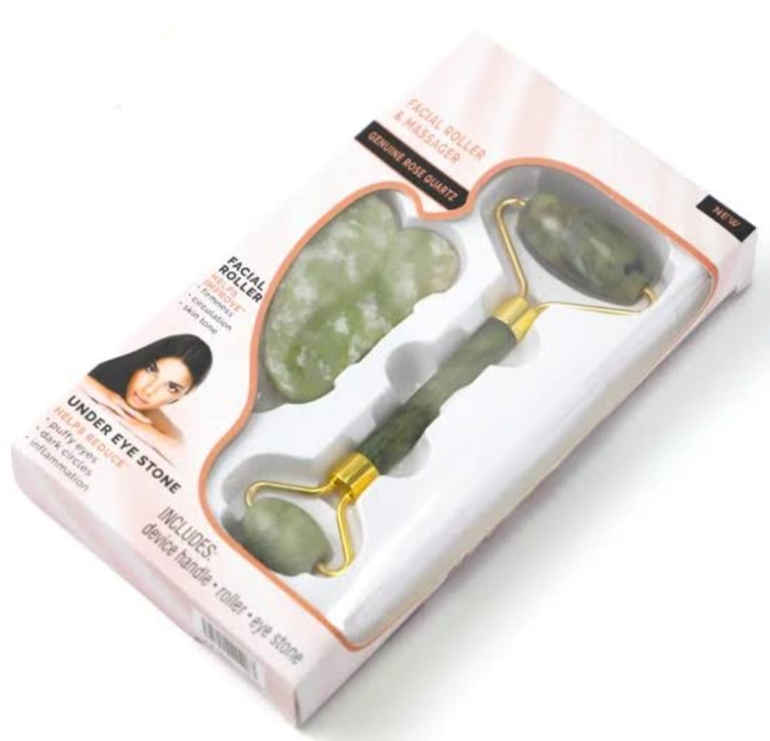 Flawless Jade Roller With Guasha (Marble Stone) Stimulates healthier skin