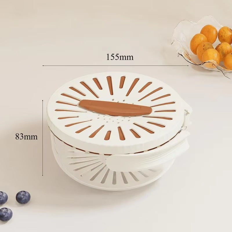 Foldable Vegetable & Fruit Cleaning Basket – 3-in-1 Drain, Wash & Storage Box