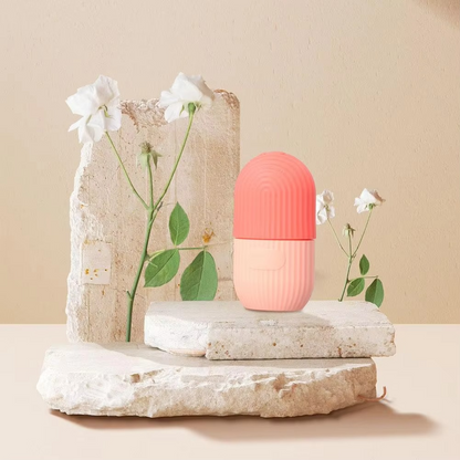 Cooling Ice Roller with Scrub – Facial Massage & Cleansing Ice Cube Lattice for Healthy, Glowing Skin (Random Color)