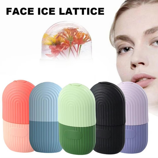 Cooling Ice Roller with Scrub – Facial Massage & Cleansing Ice Cube Lattice for Healthy, Glowing Skin (Random Color)