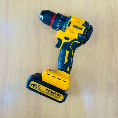 48V Variable 18-Speed Adjustment Impact Cordless Electric Drill Screw Screwdriver Machine Tool Hammer Drill Lithium Battery